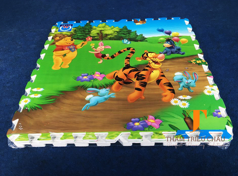 Thảm xốp 60x60cm hoạt hình Gấu Pooh